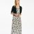 Black Camellia Print on Cream